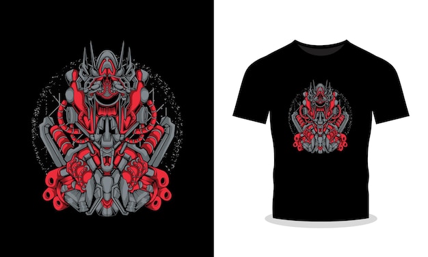 Vector mecha-robot kan worden gebruikt voor het ontwerpen van t-shirts