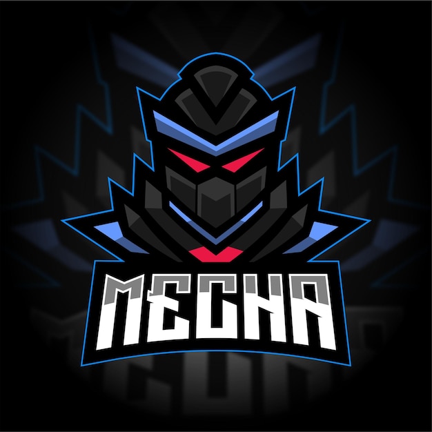 Vector mecha robot mascot gaming logo