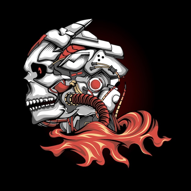 Mecha skull conceptontwerp