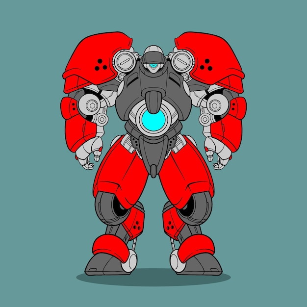 Vector mecha strijd robot cartoon