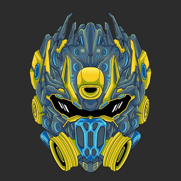 Mecha thema hoofd robot illustratie vector