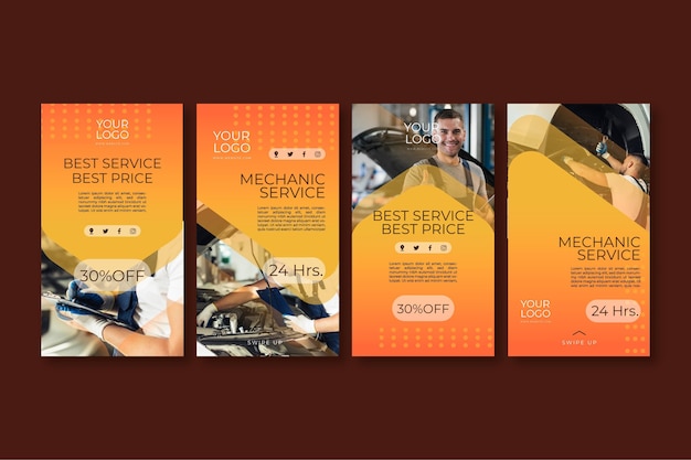 Mechanic ad instagram stories template