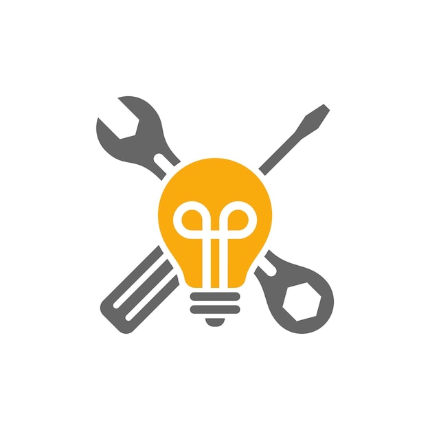 Векторный шаблон логотипа Mechanic Bulb Креативные концепции дизайна логотипа Bulb