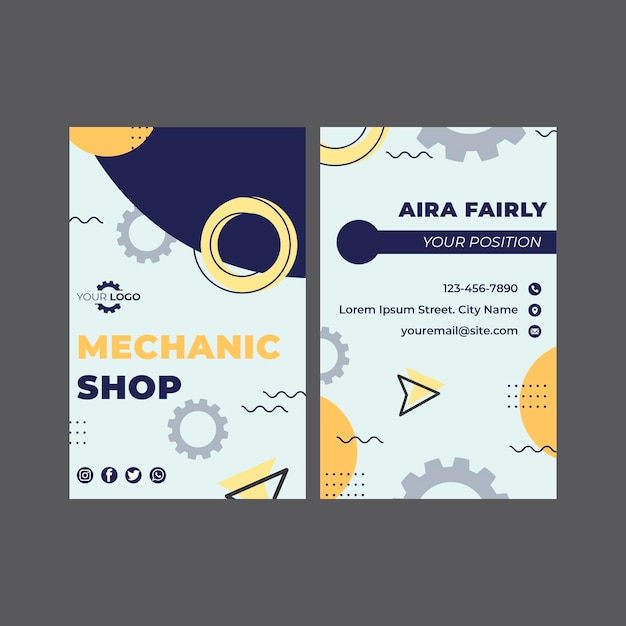 Mechanic business card template