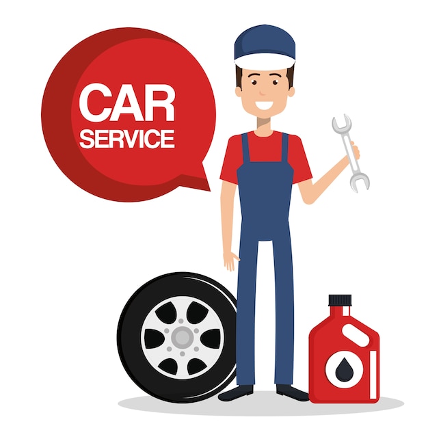 Vector mechanic car service icons