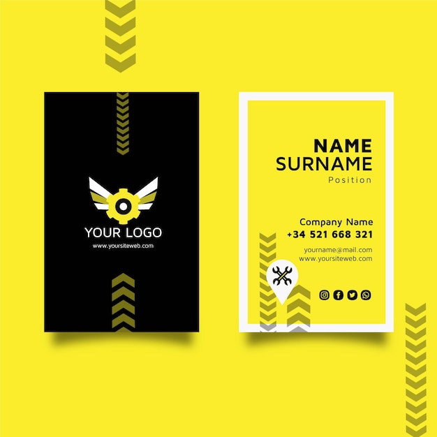 Mechanic double sided business card template