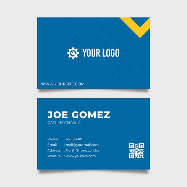 Mechanic double sided business card template