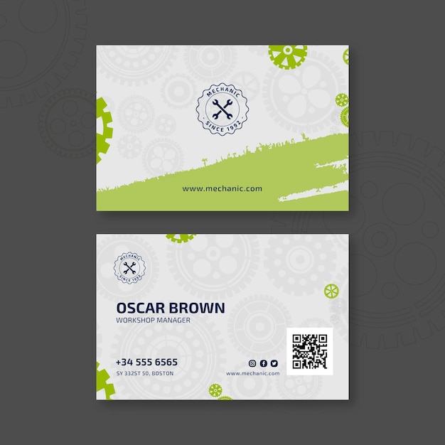 Vector mechanic double-sided business card