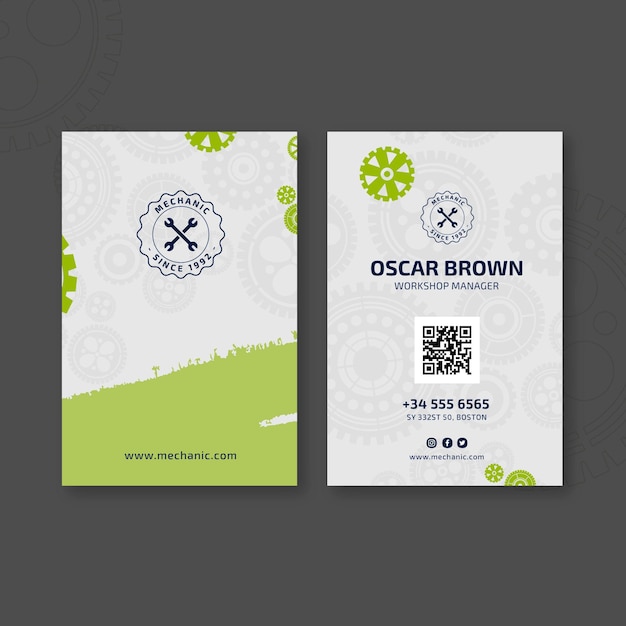 Vector mechanic double-sided business card