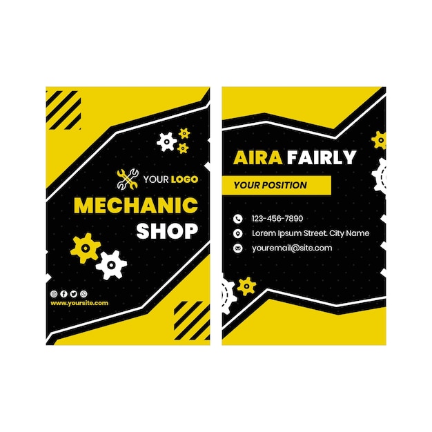 Mechanic double-sided business card