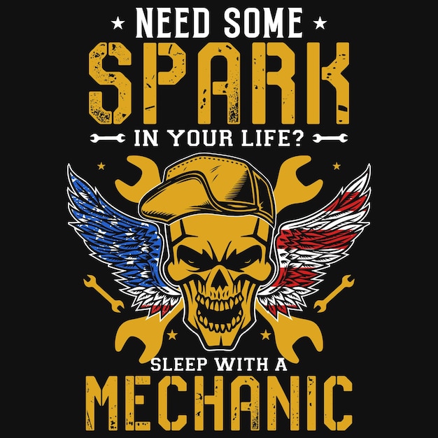 Mechanic graphics tshirt design