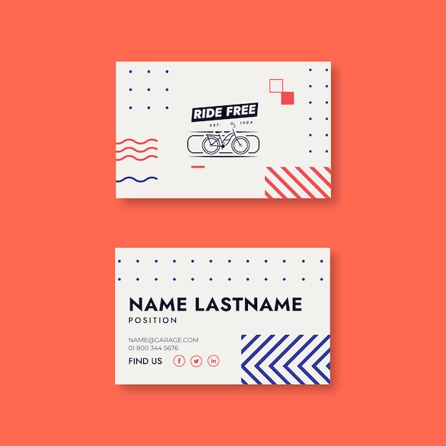 Vector mechanic horizontal business card