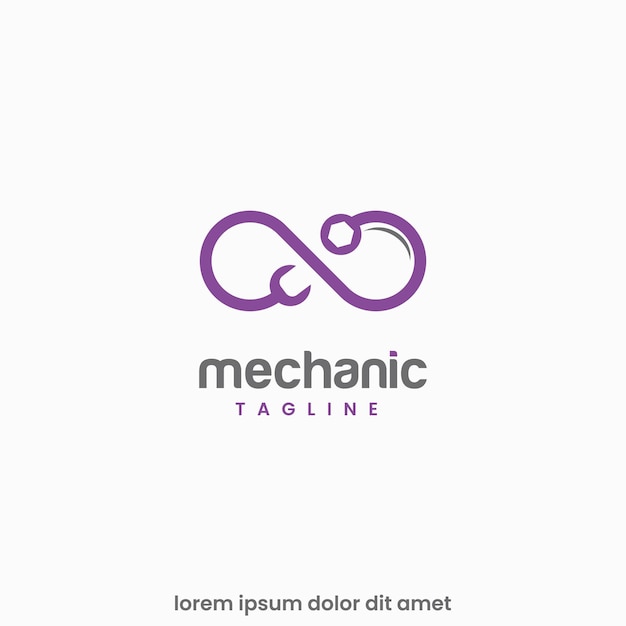 Mechanic infinity logo design infinity symbol with wrench logo modern concept