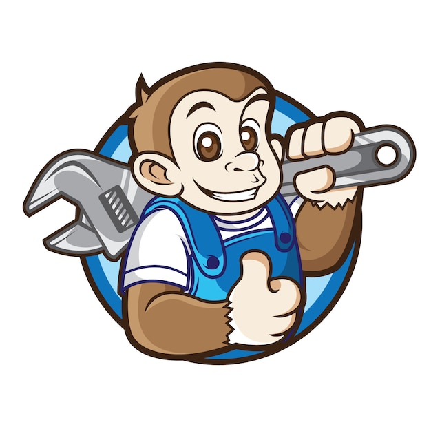 Vector mechanic mascot logo