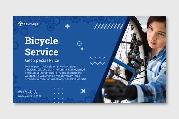 Vector mechanic service banner template