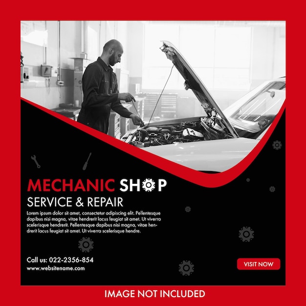 Mechanic shop social media poster design