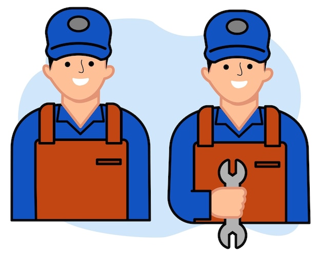 Mechanic technician avatar or auto mechanic icons