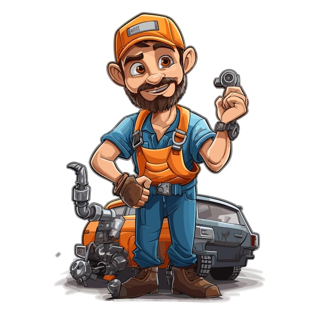 Mechanic vector on white background