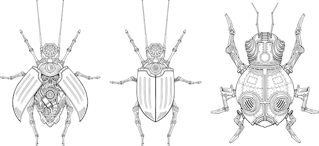 ベクトル 機械的なカブトムシ