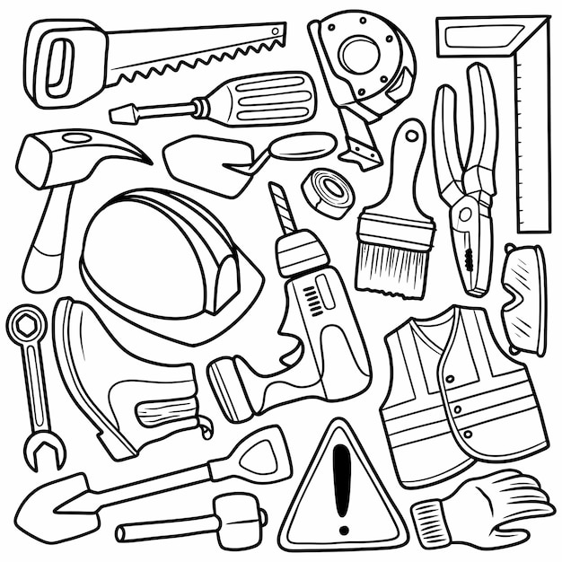 Vector mechanical doodle vector illustration line art