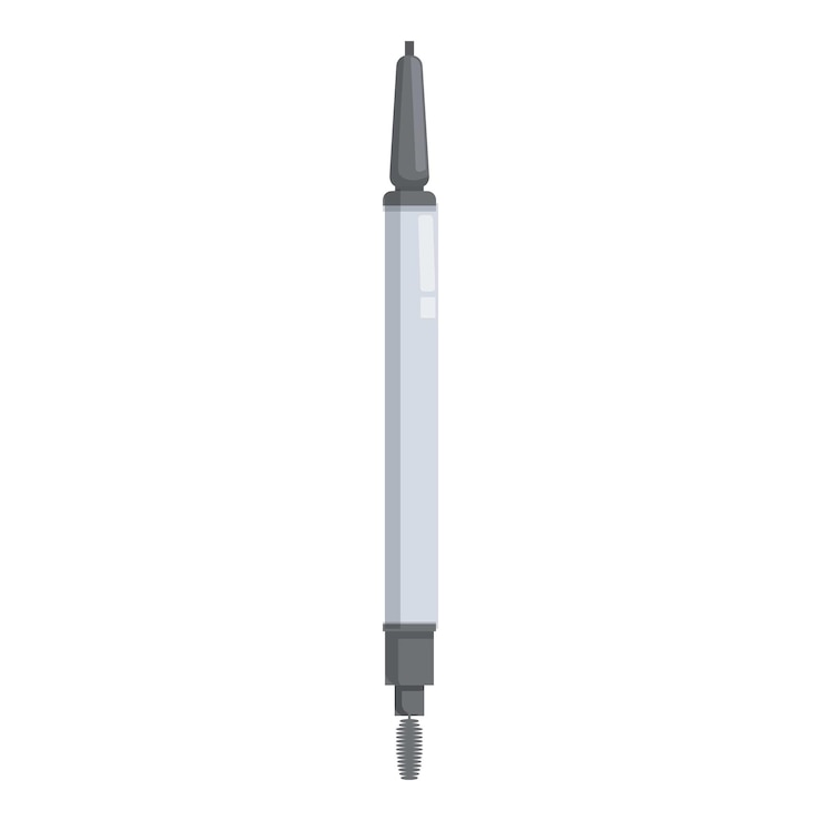 Vector mechanical drafting pen with lead showing for technical drawing