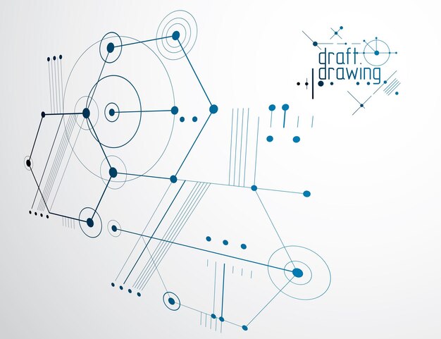 Mechanical engineering technology vector abstract background, cybernetic abstraction with innovative industrial schemes.