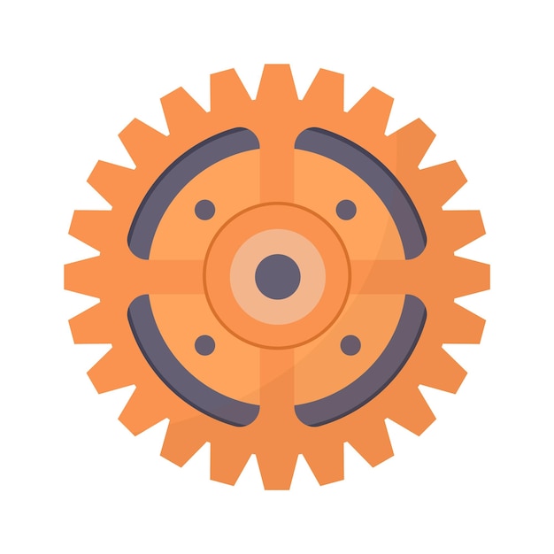 Mechanical gear part flat icon