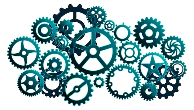 Mechanical gears Technology icon Engineering process work isolated on white background