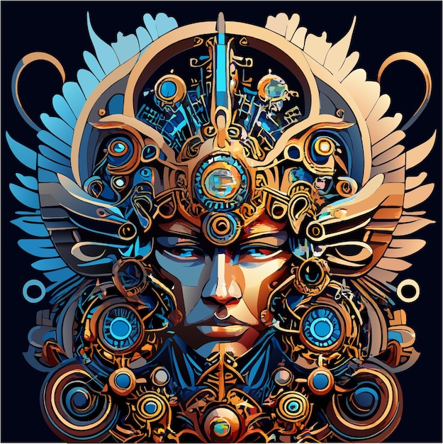 Mechanical Head Tattoo Idea Abstract Artistry with Steampunk Twist