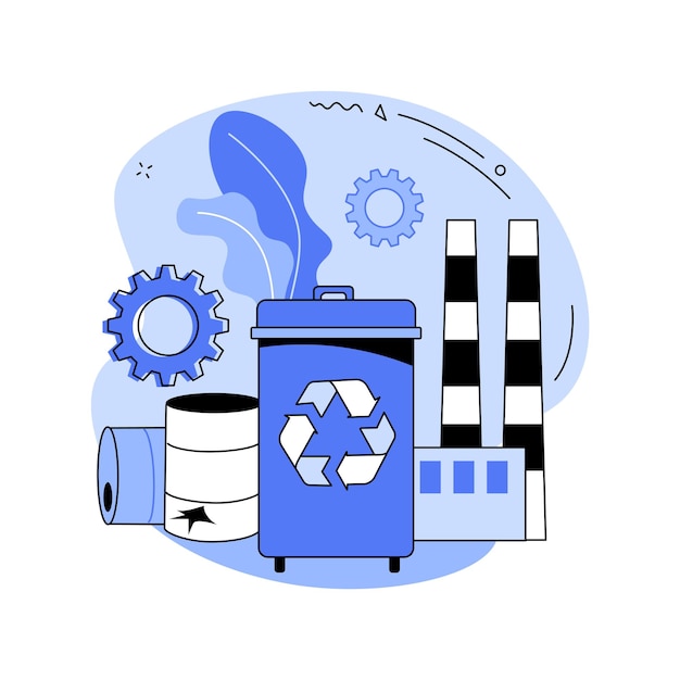 Vector mechanical recycling abstract concept vector illustration