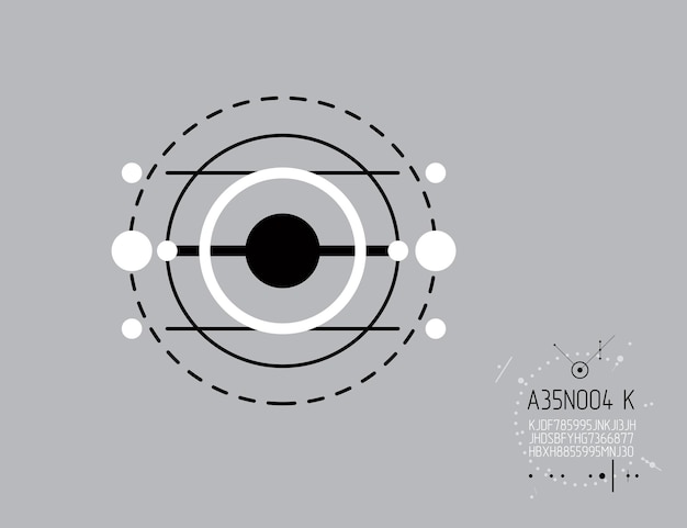 Mechanical scheme, vector engineering drawing with circles and lines. technical plan can be used in web design and as wallpaper or background. art graphic illustration.