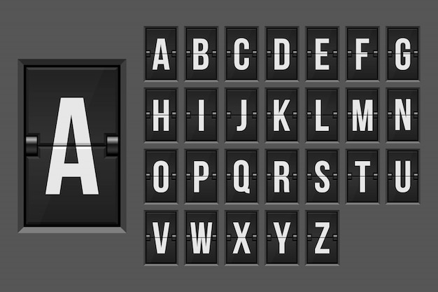 Mechanical scoreboard alphabet  illustration