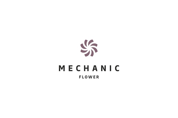 Vector mechanicflower template logo design solution