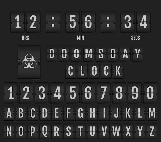 Mechanische scorebord alfabet.