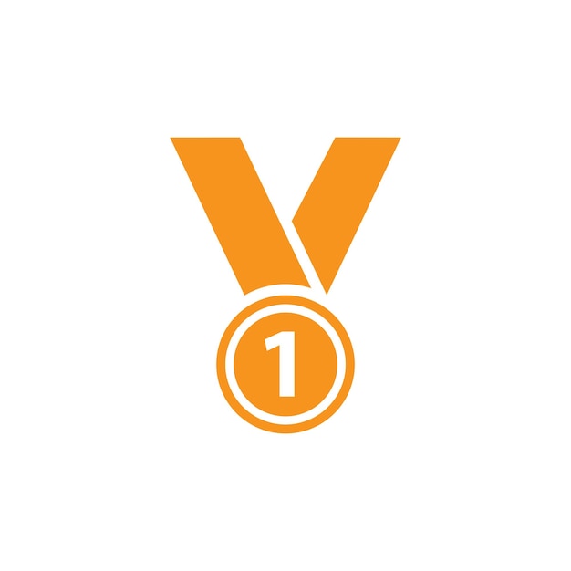 medal award icon vector logo flat style illustration