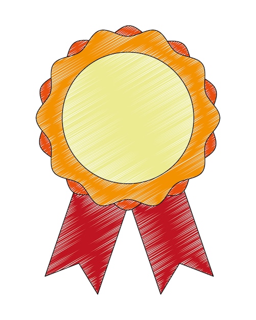 Medal award with ribbon vector illustration design