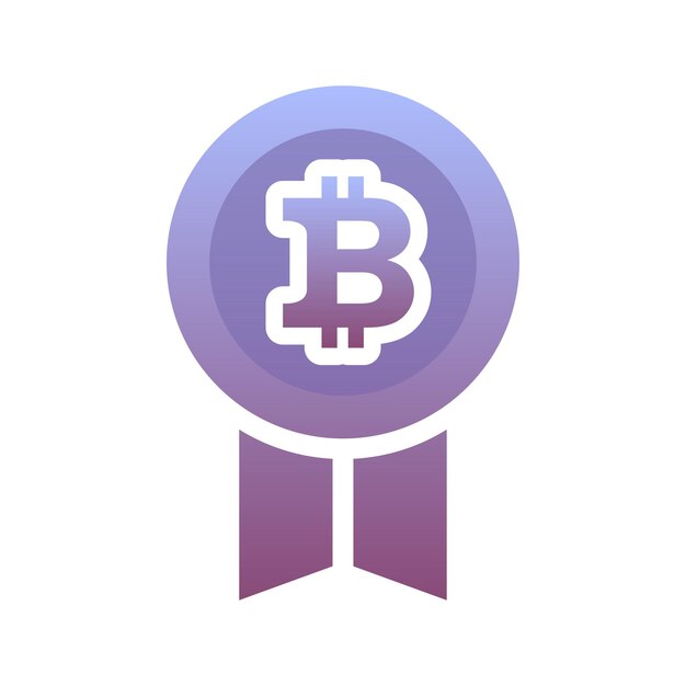 Medal bitcoin logo gradient design template icon