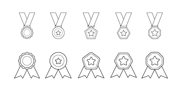 Medal Line Art