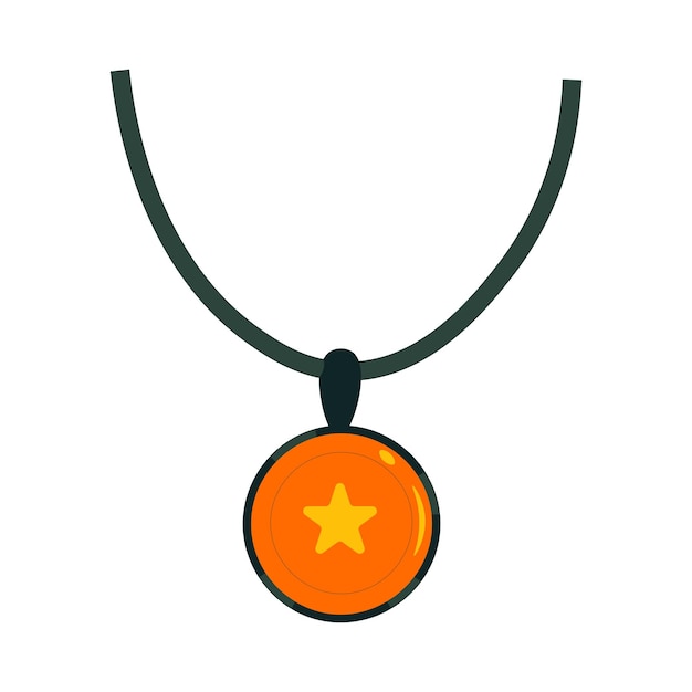 Vector medal necklace flat illustration full color icon