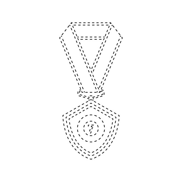 Medal tracing worksheet for kids