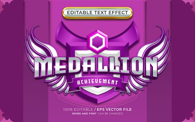 Medallion Editable Text Effect with Winged Emblem