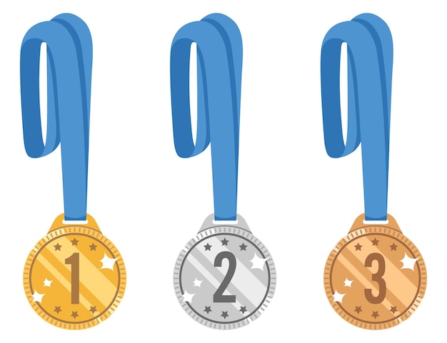 Medals for victory set vector