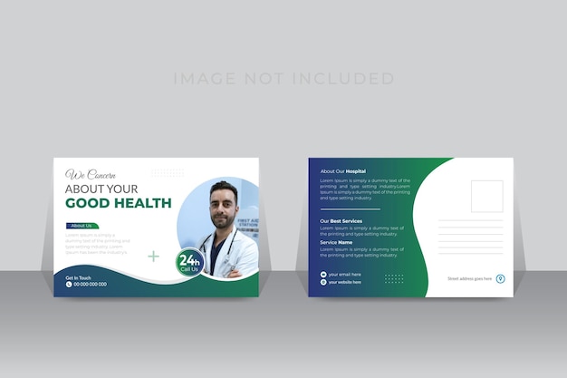 Medcial postcard design template