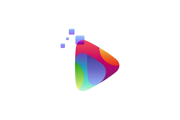 Media afspelen of pijl kleurrijk logo