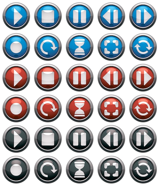 Vector media buttons vector