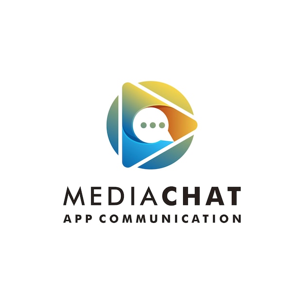 Media chat logo ontwerp afspelen bericht pictogram vector