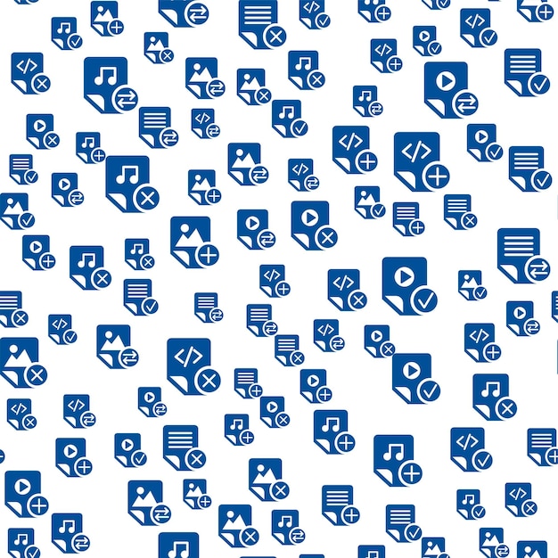 Media Files Icon Outlines Seamless Pattern Design