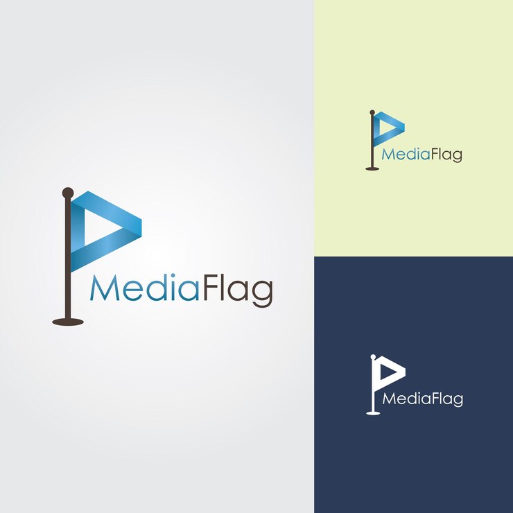 Vector media flag logo
