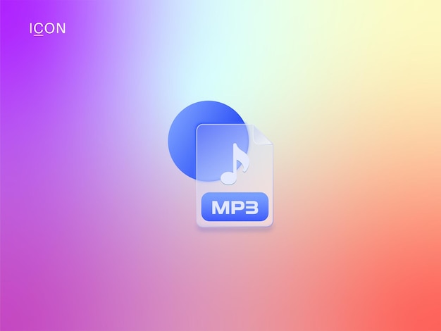 Media Icon Glassmorphism Audio Icon