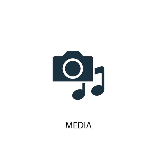 Значок сми. простая иллюстрация элемента. медиа-концепция символ дизайна. может использоваться в интернете и на мобильных устройствах.